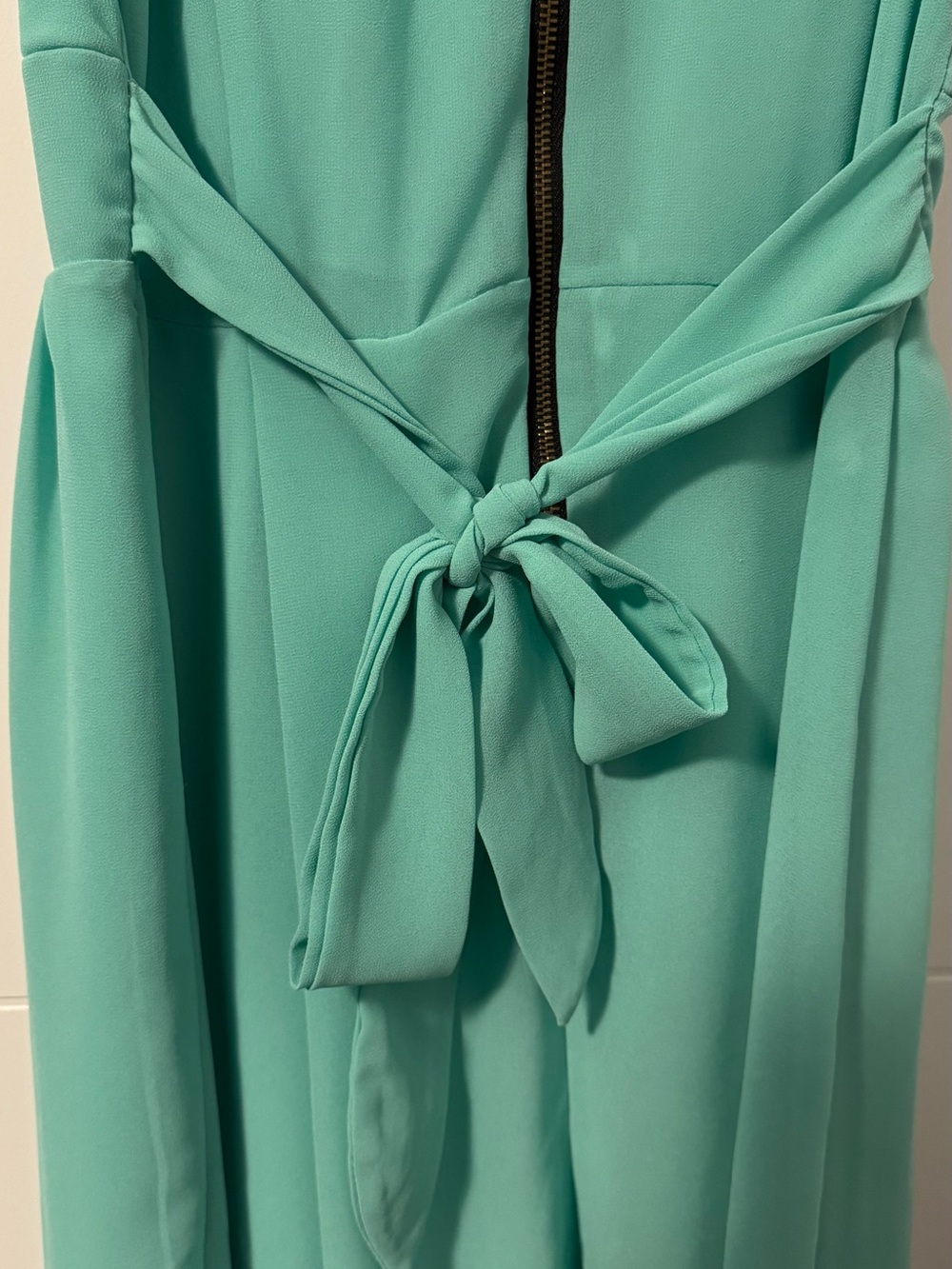 Sleeveless V-Neck Aqua/Light Teal Women's Midi Summer Dress - Picture 4 of 8